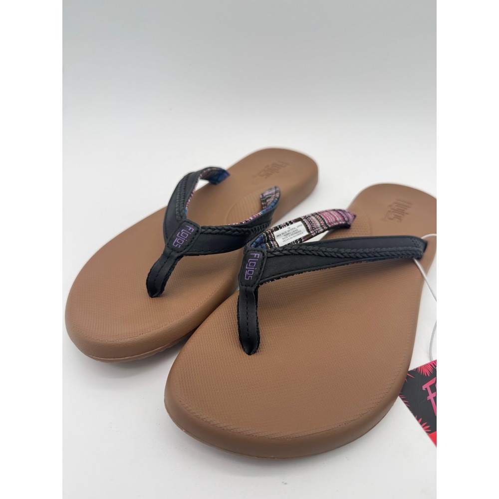 Flojos Flip Flops Black Women's Size 10 Comfort Sandals Casual Thong